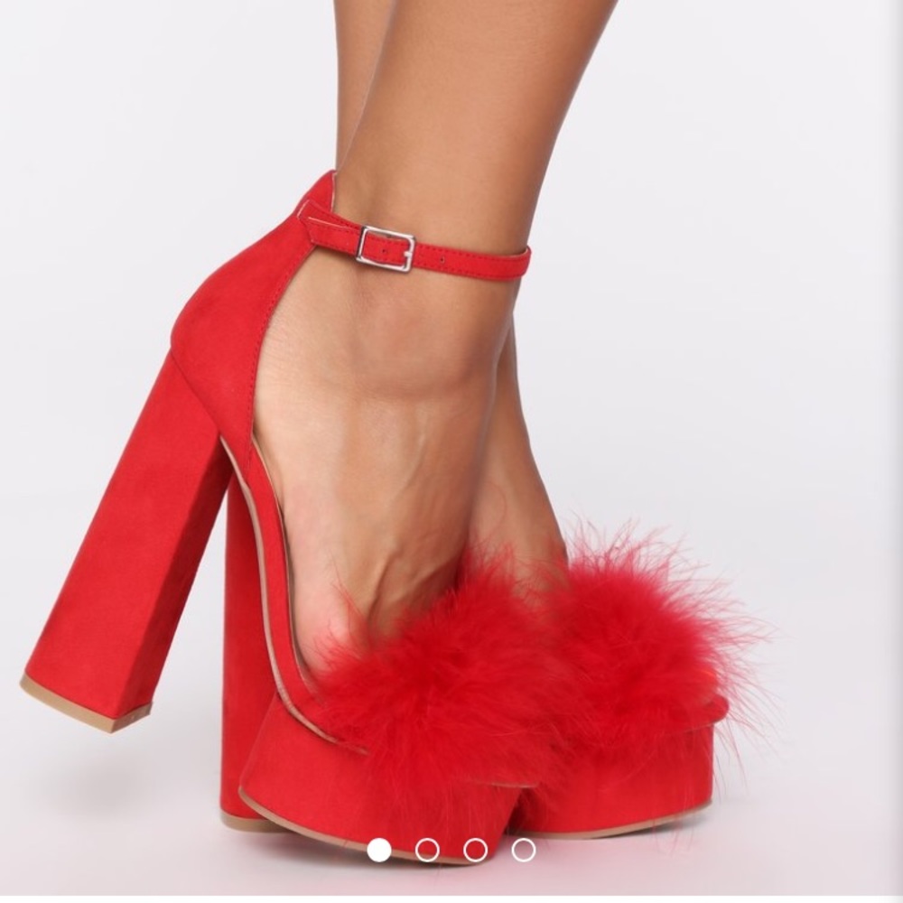 Red platform shoes